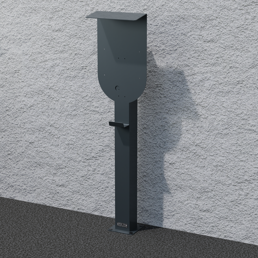Laddstolpe lämplig för E.ON Drive vBox / Vestel eCharger EVCO4 Wallbox med tak | stativ | piedestal