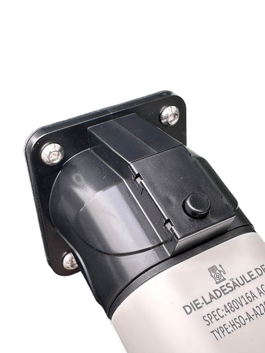 Premium cable holder for electric vehicle charging cables - Universally suitable for IEC 62196 Type 2 plugs | Order & protection indoors and outdoors | Easy one-handed operation | Weather-resistant material