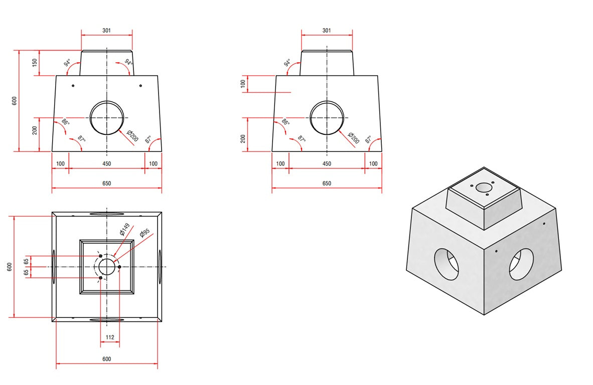 Cito 250 and Cito 500 concrete base - ready-made foundation especially for Cito charging station - 250 kg