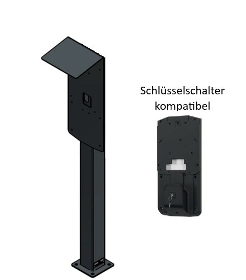 Laddningsstolpe lämplig för ABL EMH1 Wallbox med tak | Stand | Pedestal | även lämplig för Senec Wallbox Pro