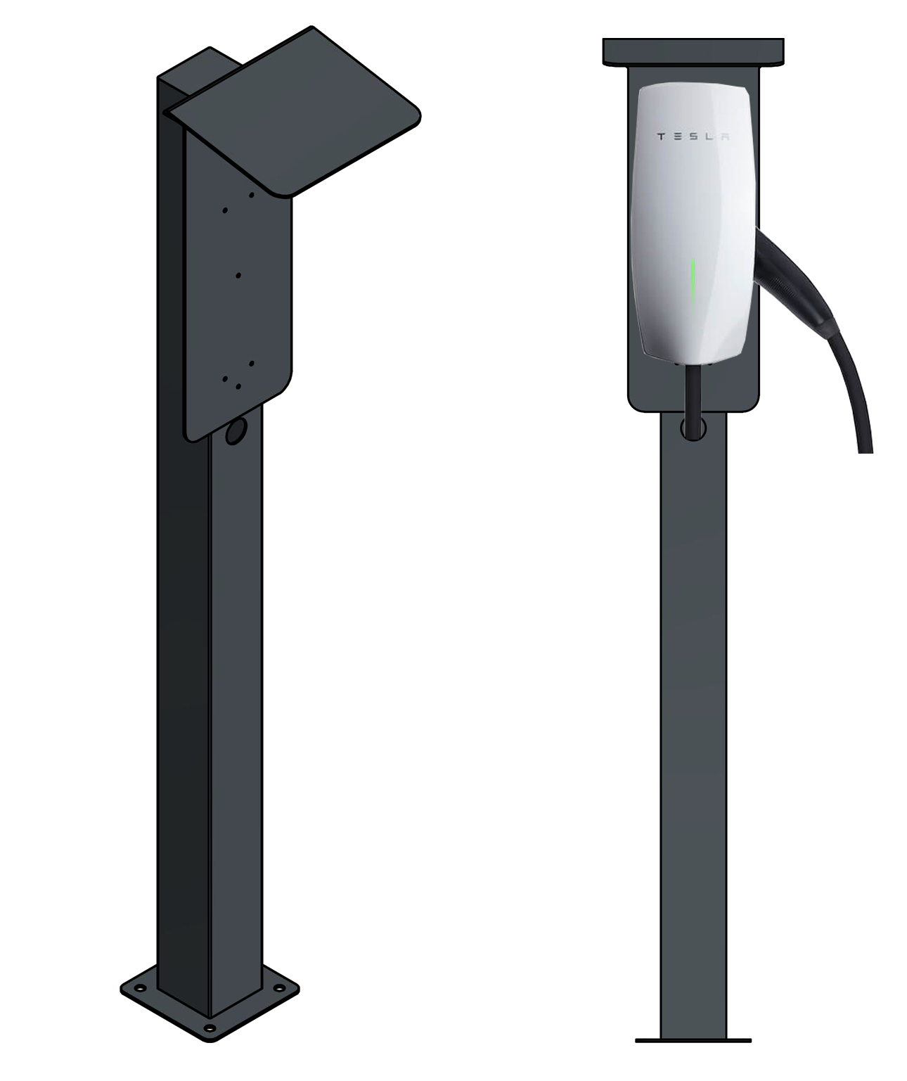 Wallbox Stand For Mobile Wallbox Tesla Charging Station For Outdoor Use