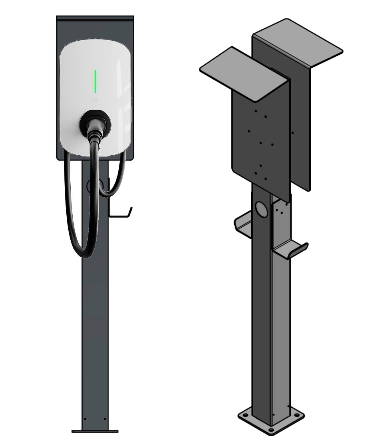 Laddningsstolpe lämplig för Smartfox Pro Charger Wallbox med tak | stativ | piedestal
