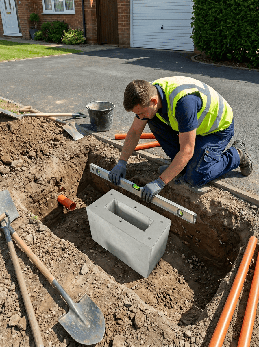 Prefabricated foundation specifically for KEBA stand KeContact P20 / P30 / P40 charging station (Keba 131813, 89735,90786,131771,131813)