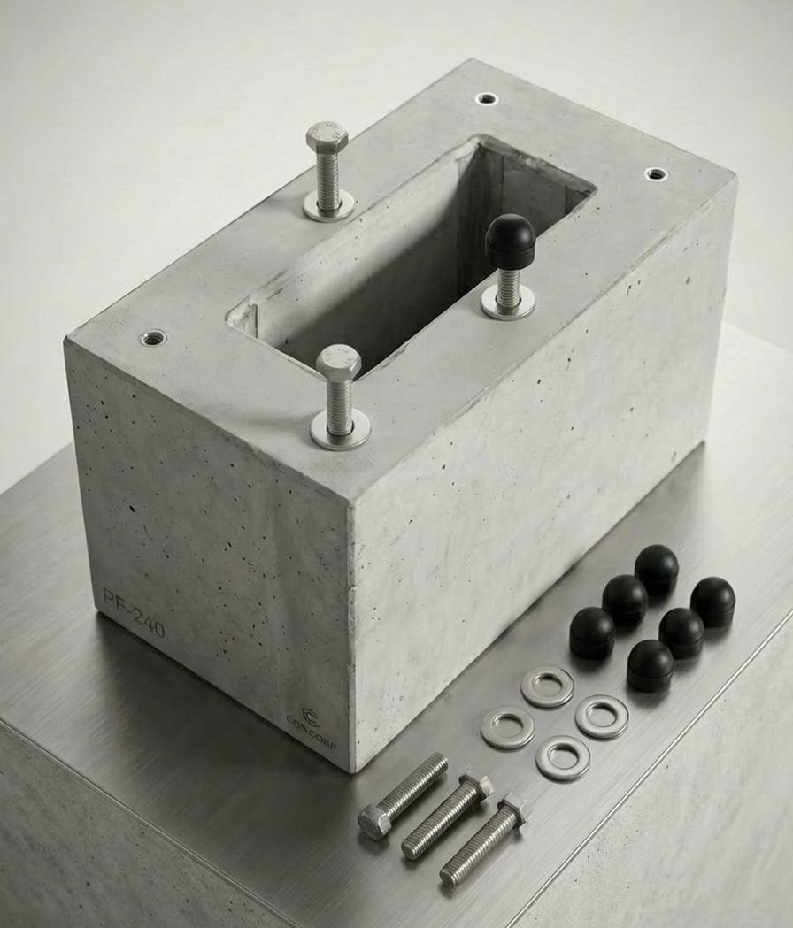 Prefabricated foundation specifically for KEBA stand KeContact P20 / P30 / P40 charging station (Keba 131813, 89735,90786,131771,131813)