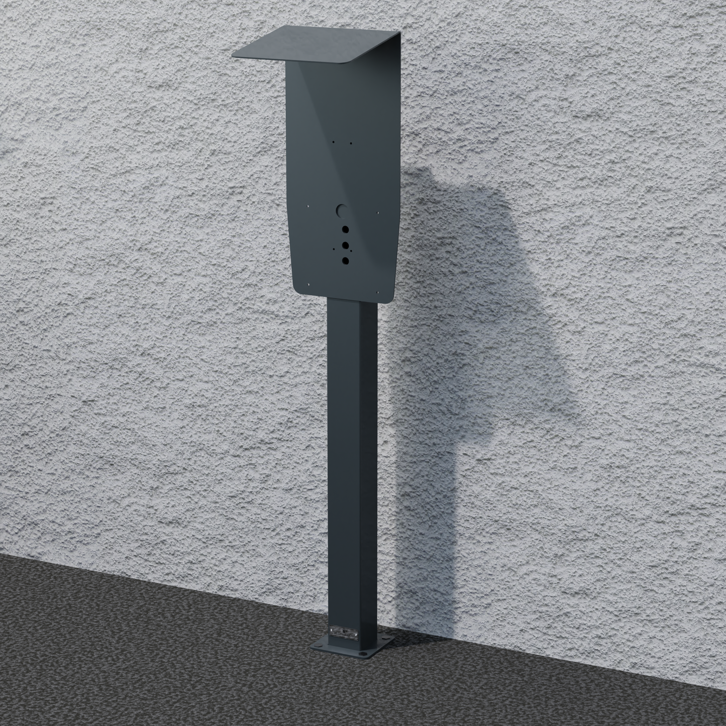 Laddningsstolpe lämplig för Mennekes Amtrom laddningsbox med tak | stativ | piedestal | bas