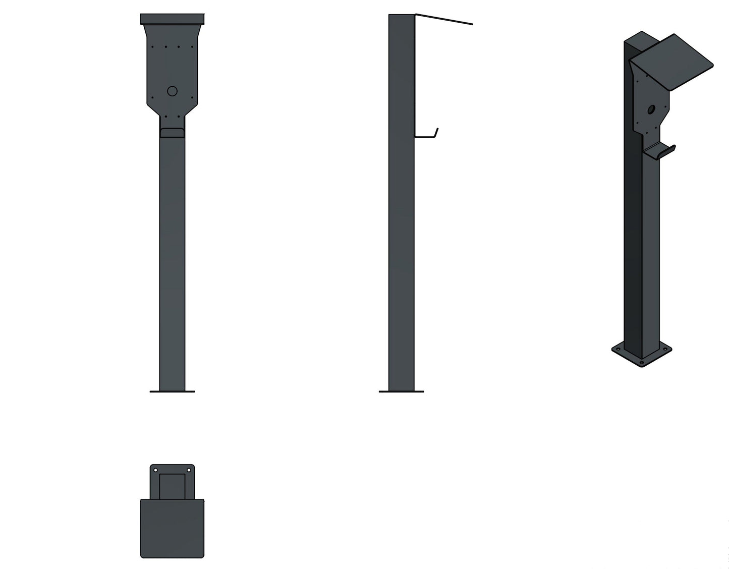 Charging station suitable for GoodWe EV Charger Wallbox with roof | stand | base | pedestal | base