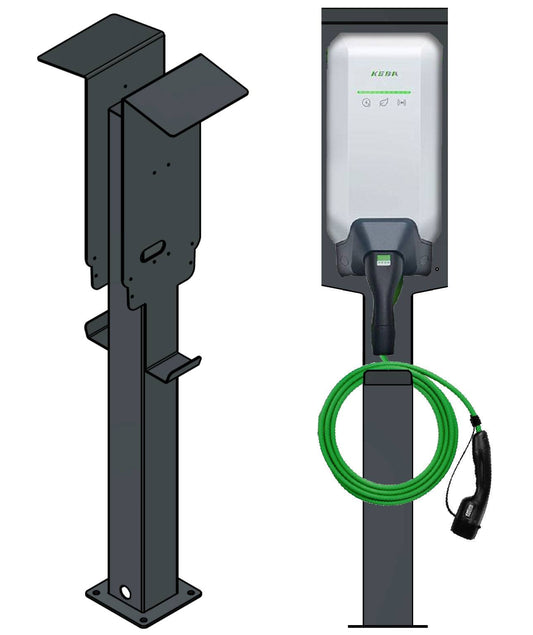 Charging station suitable for KEBA P40 KeContact Wallbox with roof | Stand | Pedestal | Stele 