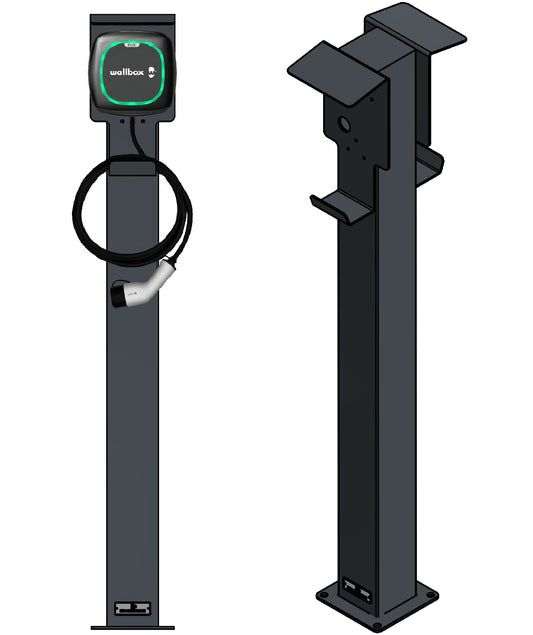 Double charging station suitable for 2x Pulsar, Pulsar Plus Wallbox with roof | Stand | Stand | Stele | base