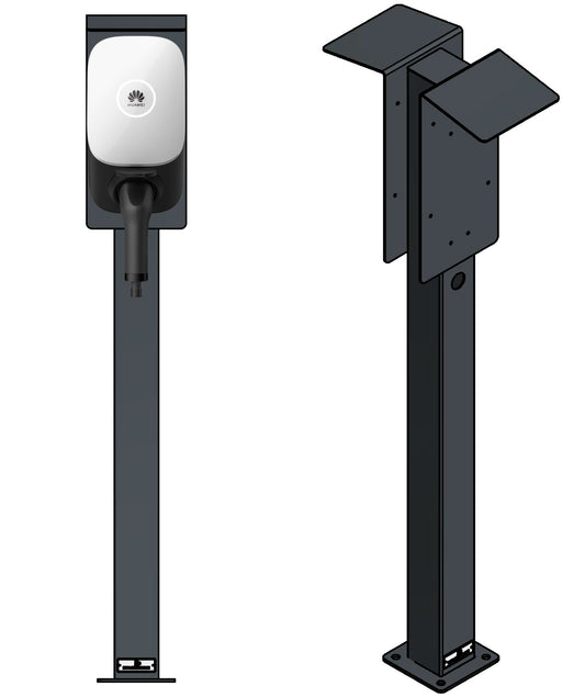 Double charging column suitable for 2x Huawei FusionCharge / SmartCharger wallbox with roof | Stand | Stand | Stele | base