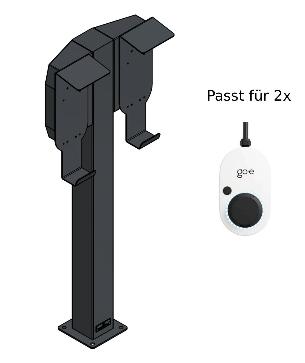 Charging station suitable for 2 Easee Wallbox with roof | BESIDE | Stand | Stand | Stele | base