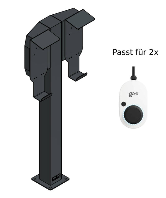 Charging station suitable for 2 Easee Wallbox with roof | BESIDE | Stand | Stand | Stele | base