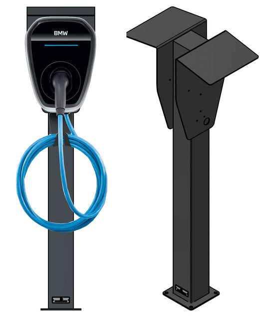 Laddningsstolpe lämplig för BMW & Mini Wallbox 3rd Generation med tak | stativ | piedestal | bas