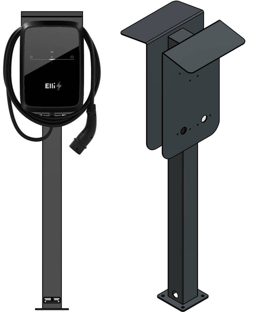 Double charging station DUO suitable for ELLI (VW) Audi, Skoda Wallbox with roof | Stand | Stand | stele