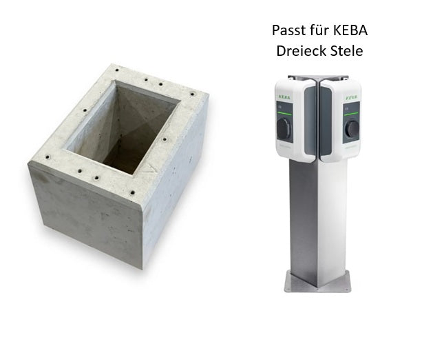 Prefabricerat fundament speciellt för KEBA piedestal dubbel triangel KeContact P20 / P30 V3 ( Artikel: 99839)