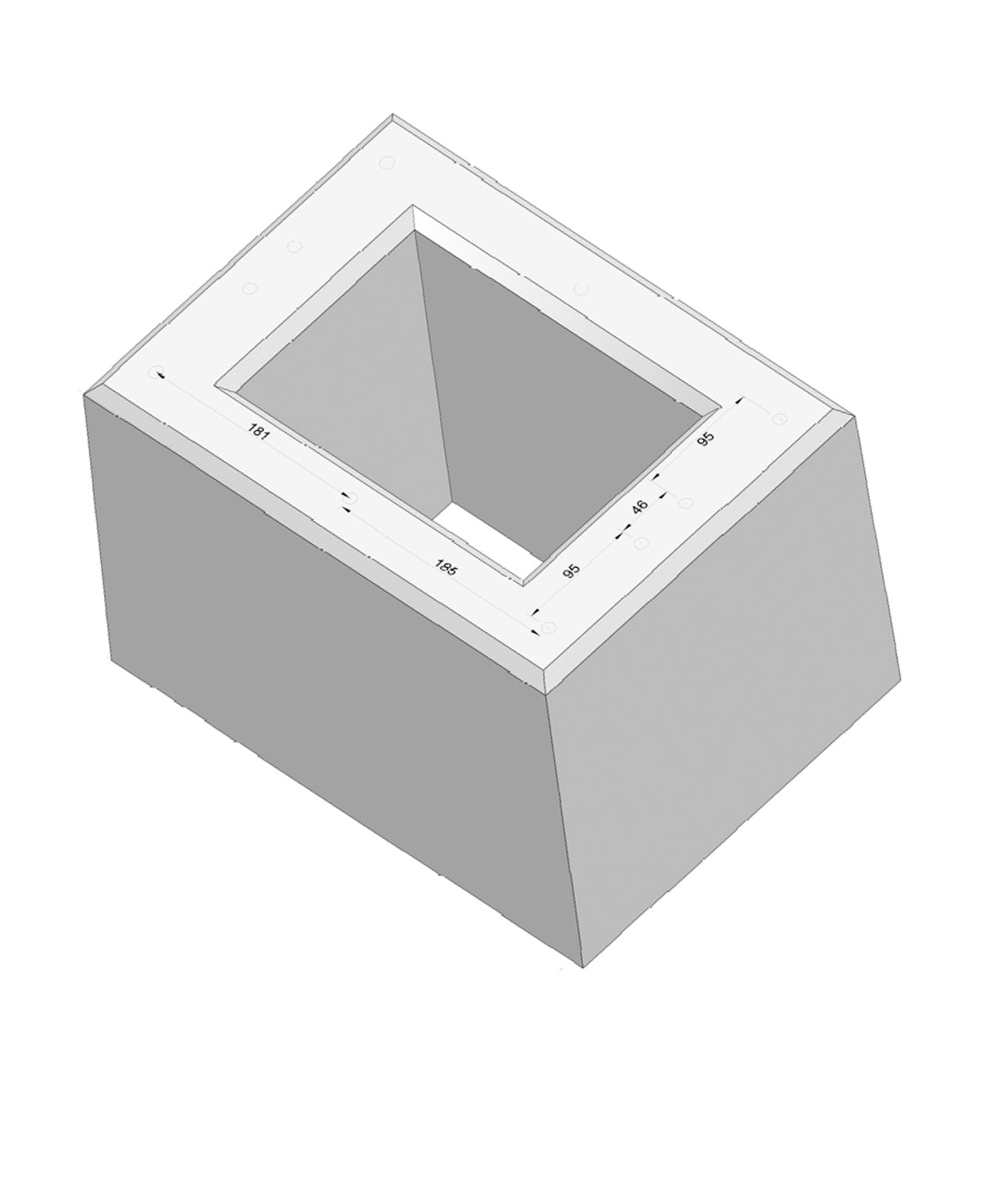 Ready-made foundation especially for KEBA base double triangle KeContact P20 / P30 V3 (article: 99839)