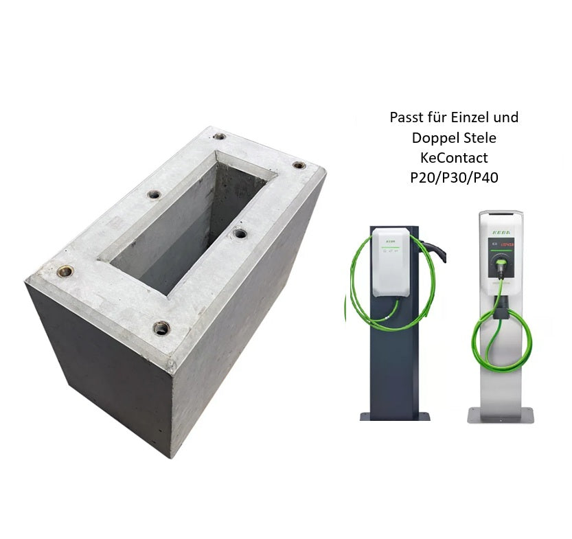 Prefabricated foundation specifically for KEBA stand KeContact P20 / P30 / P40 charging station (Keba 131813, 89735,90786,131771,131813)