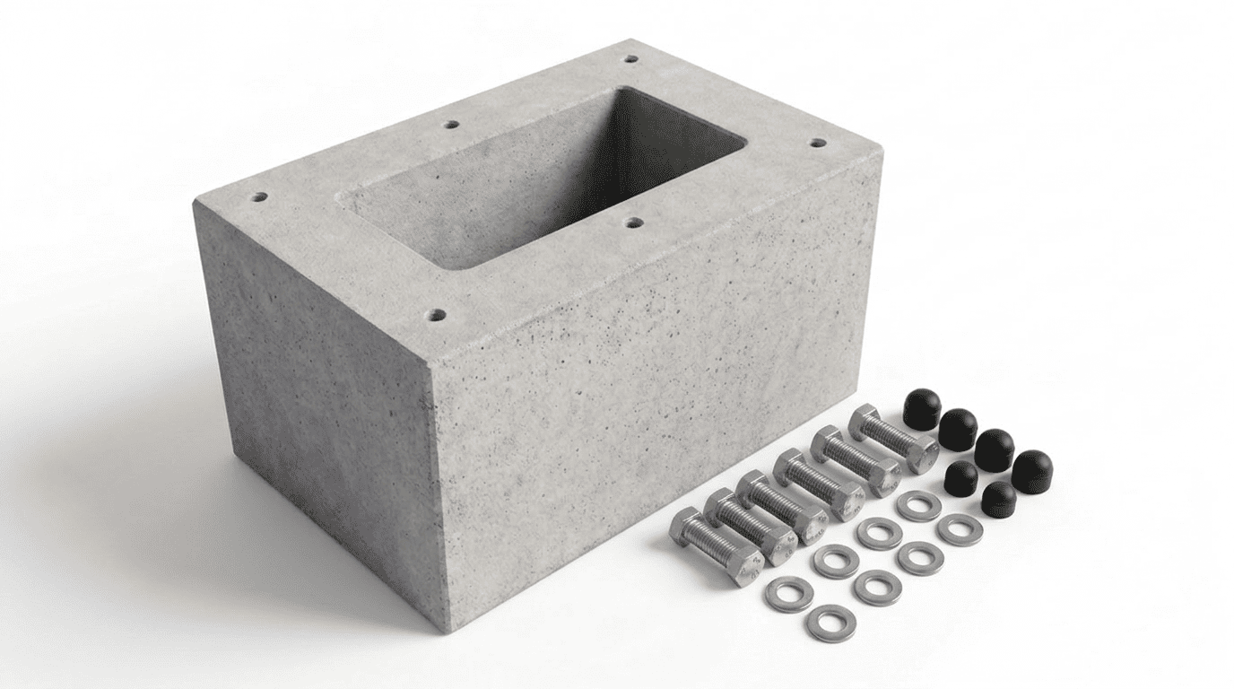 Ready-made foundation especially for KEBA base double triangle KeContact P20 / P30 V3 (article: 99839)
