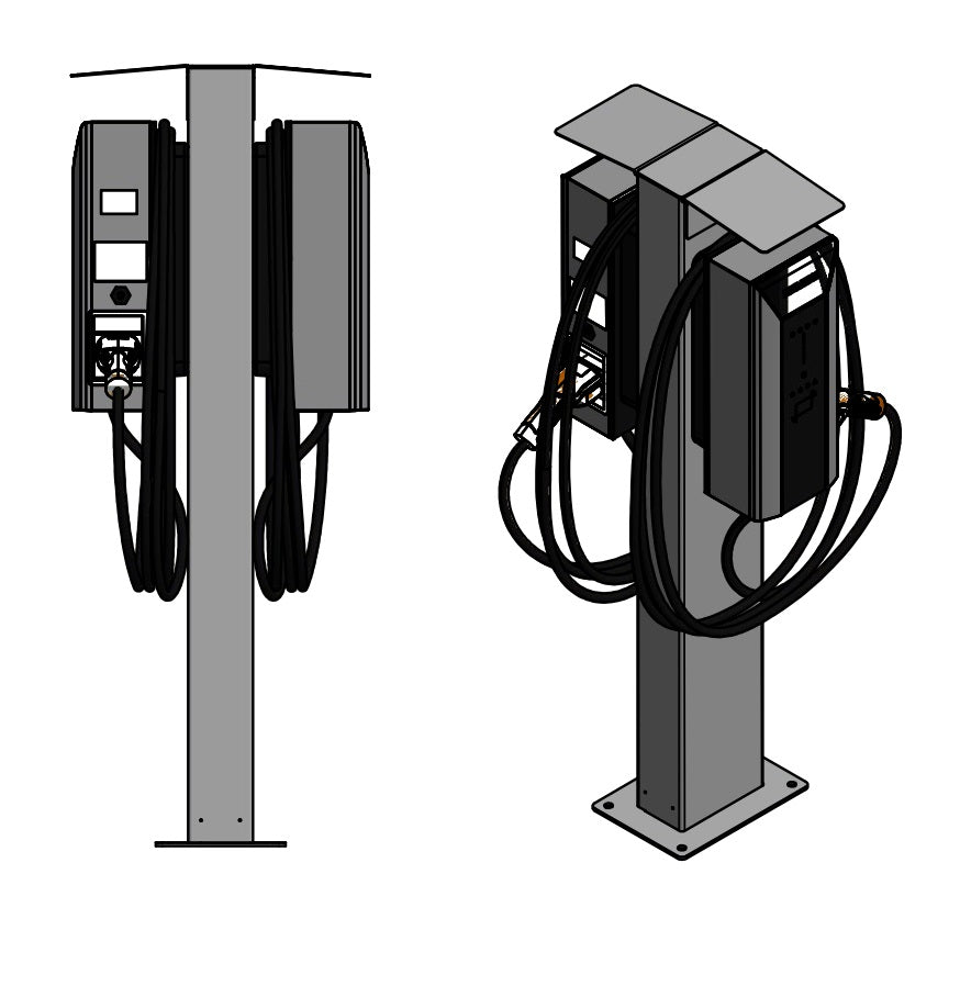 Charging station suitable for Siemens VersiCharge AC Wallbox (all versions) with roof - stand - base