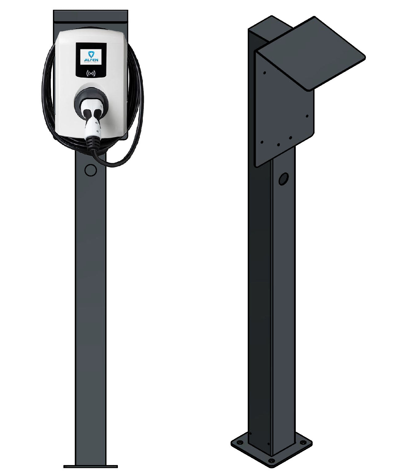 Charging pole suitable for E.ON Drive Smartbox Wallbox with roof | Stand | Stele |