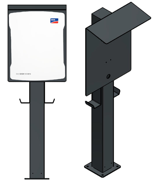 Charging station suitable for SMA Business Wallbox with roof | Stand | Stand | Stele | base