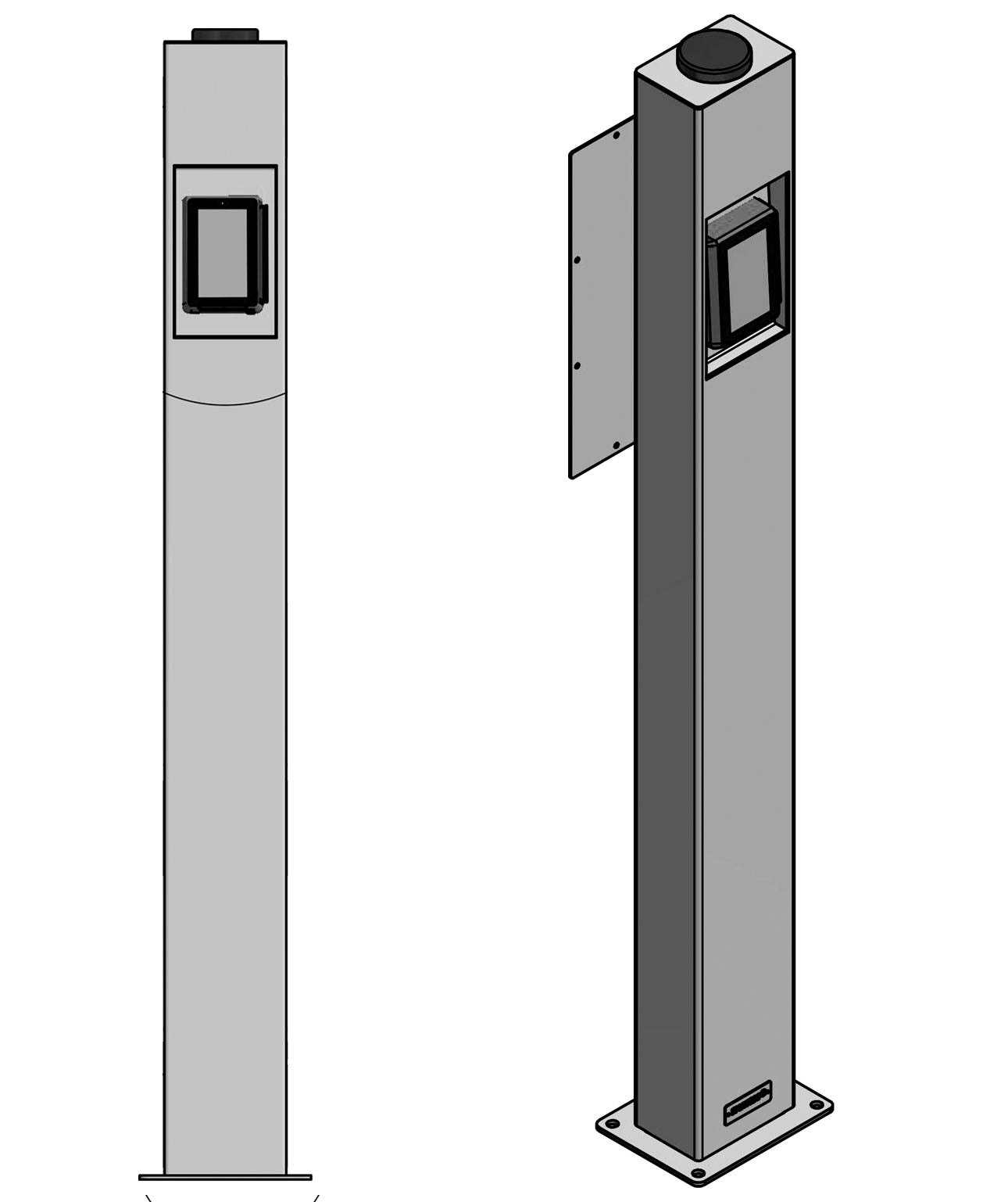 Stand suitable for Payter Apollo Terminal - made of stainless steel ...
