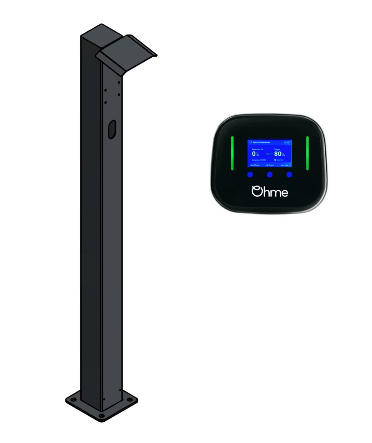 Charging station suitable for Innogy / Compleo / E.ON eBox with roof | Stand | Stand | Stele | base