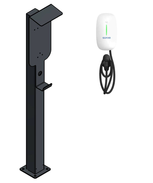 Charging station suitable for Innogy / Compleo / E.ON eBox with roof | Stand | Stand | Stele | base