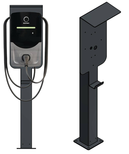 Laddningsstolpe lämplig för Sonnen laddbox med tak | stativ | piedestal | bas