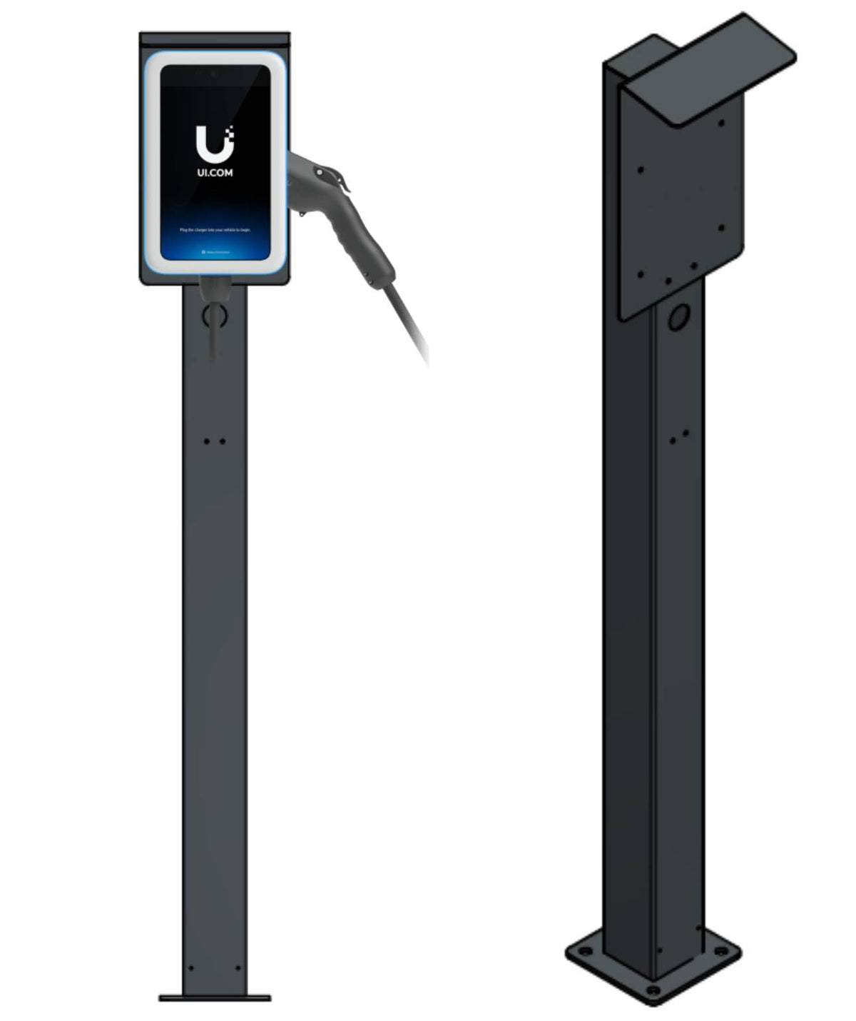 Charging station suitable for Alpha ESS Smile G3 EVCT11 Wallbox with roof and cable hook | Stand | Pedestal | Stele | Base