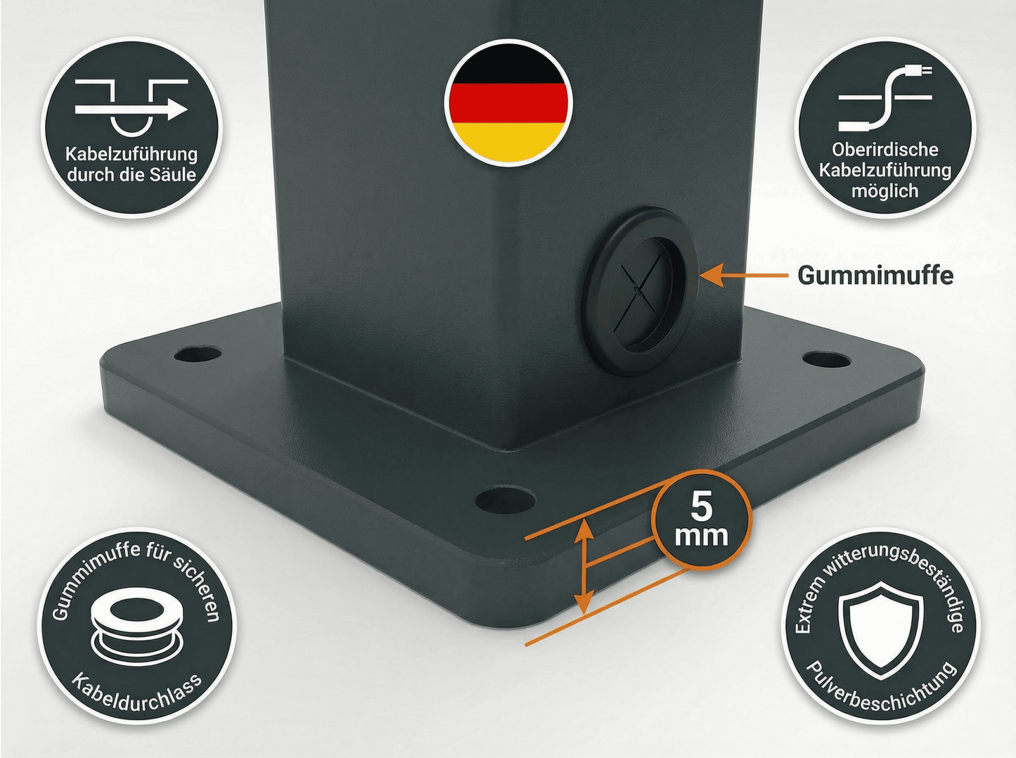 Charging station suitable for ELLI (VW) Audi, Skoda Wallbox with roof | Stand | Stand | stele
