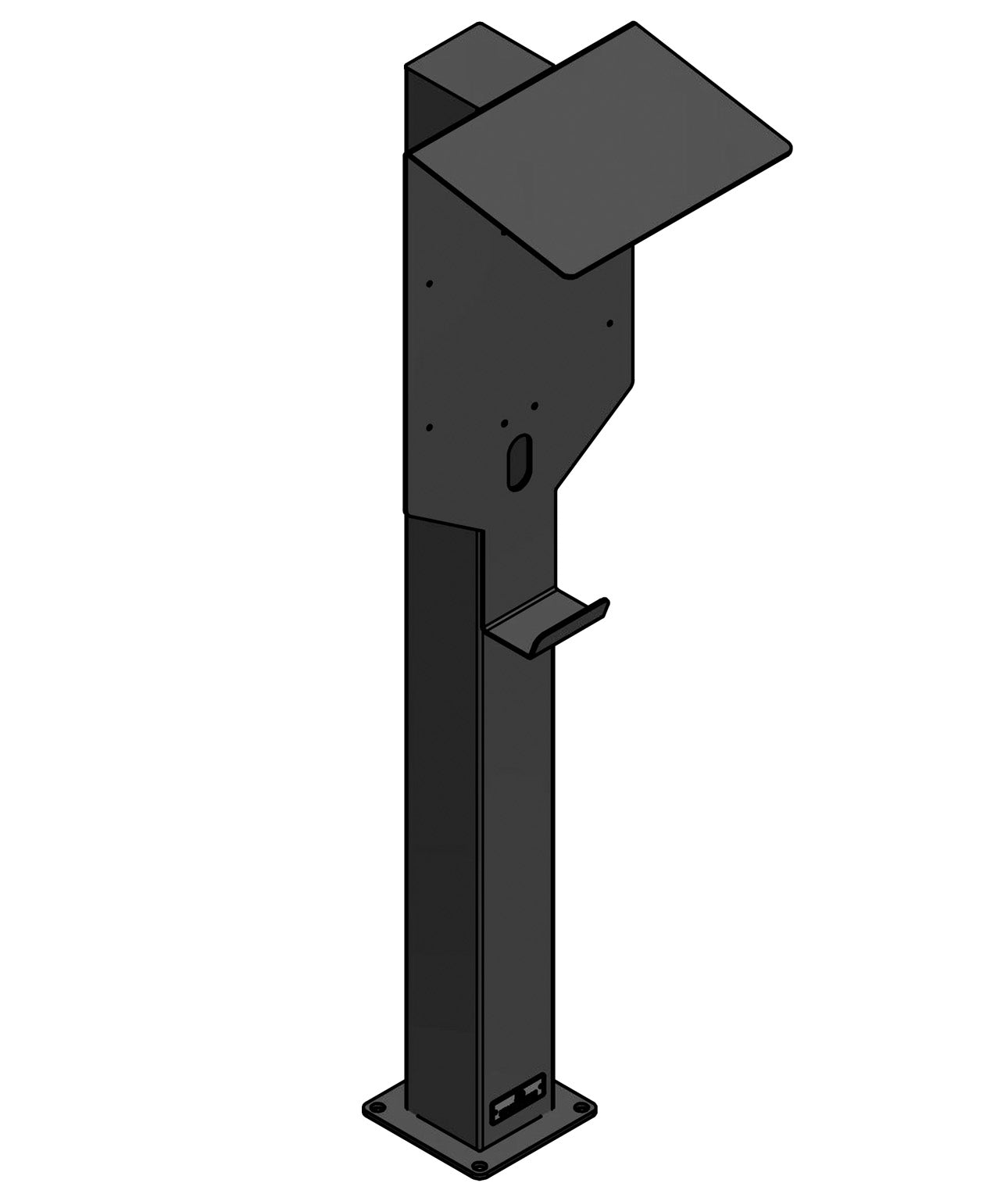Laddningsstolpe lämplig för E3/DC easy connect 11kw laddbox med tak | stativ | piedestal | bas