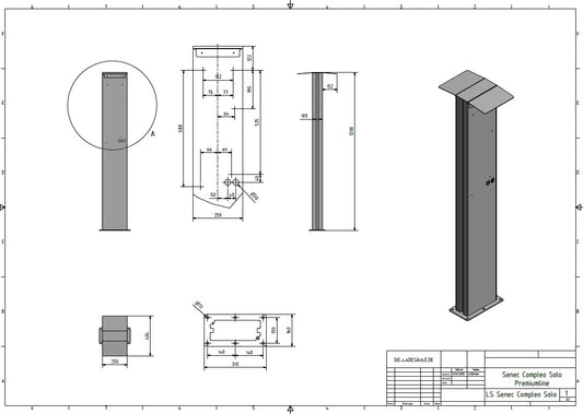 Charging station suitable for Senec Pro S Wallbox with roof | Stand | Stand | Stele | base