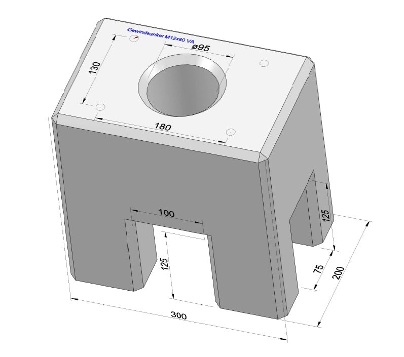 Prefabricated concrete foundation specially designed for Mennekes Amtron 4You, 4Business base