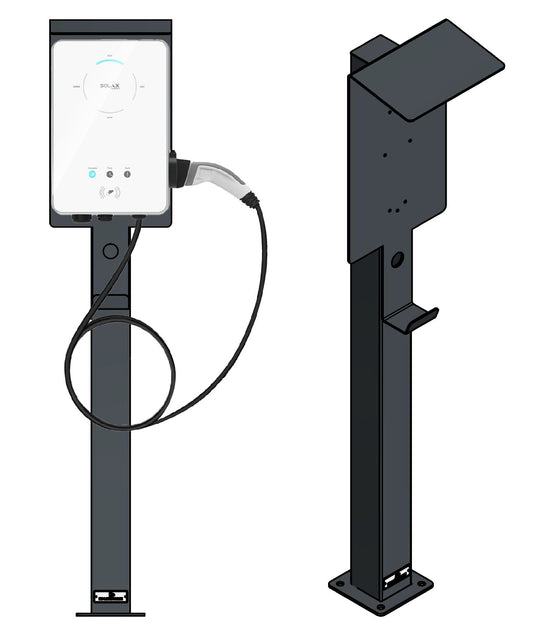 Charging station suitable for Solax X3-EVC-20K Wallbox with roof with cable hook | Stand | Pedestal | Stele | Base