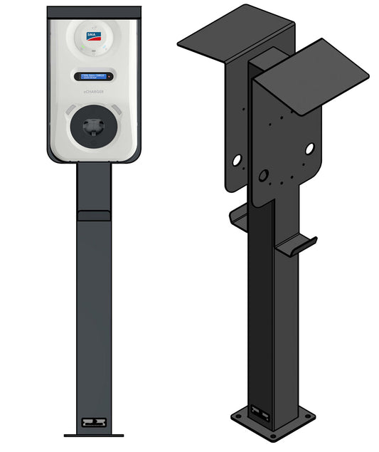 Charging column suitable for SMA EV Charger Wallbox with roof | Stand | Stand | Stele | base