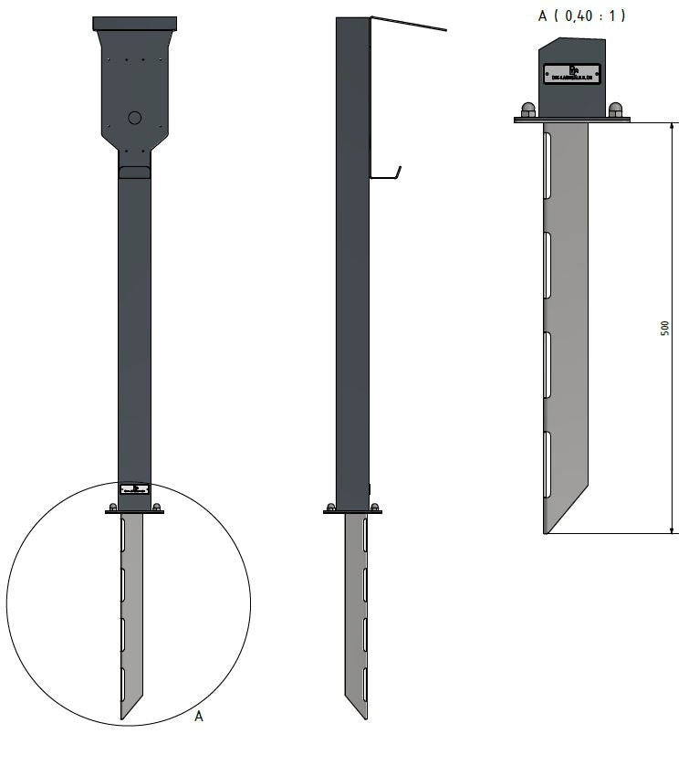 Ground impact base suitable for our charging stations - without foundation