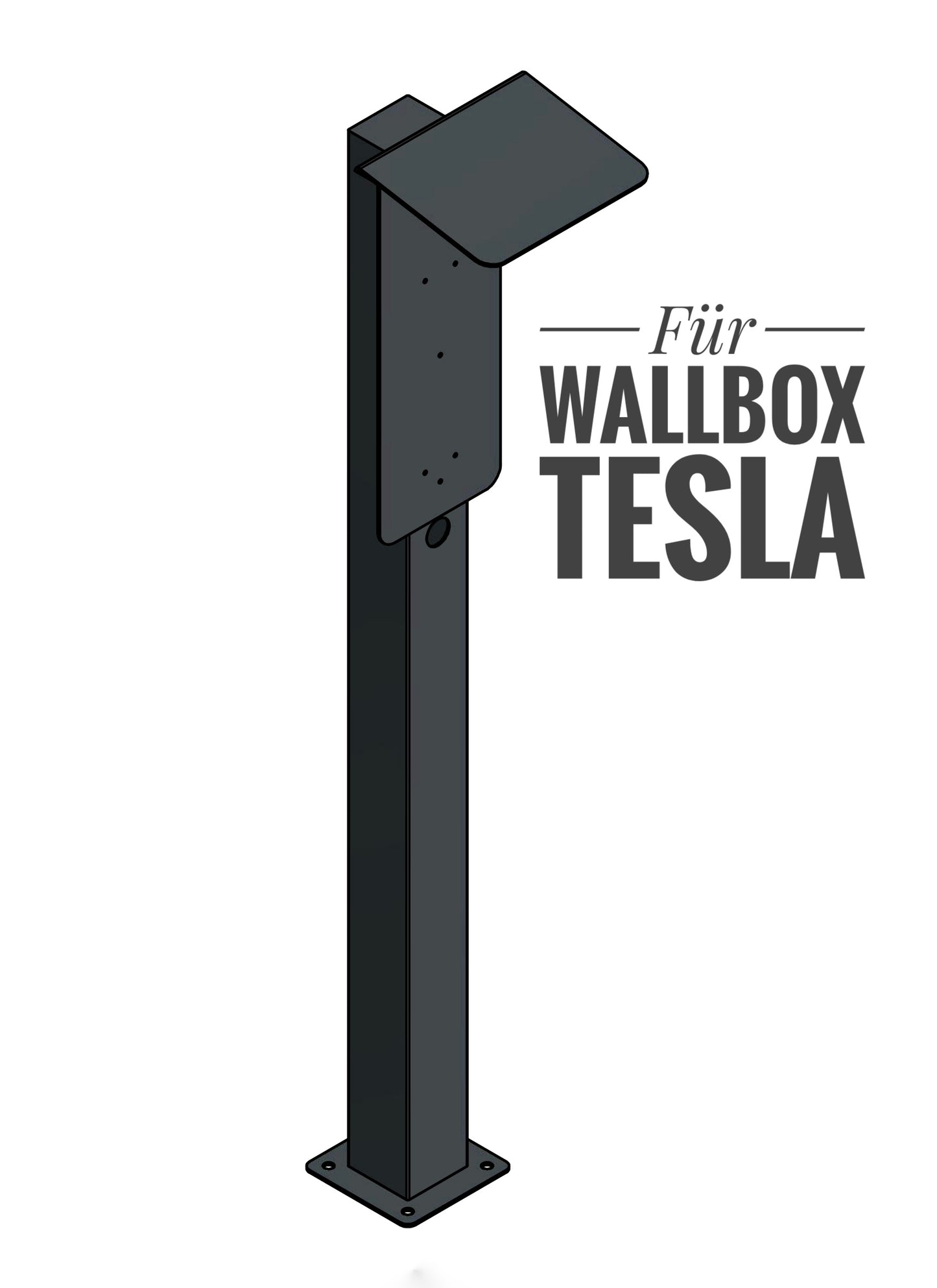 Laddningsstolpe lämplig för Tesla Wallbox med tak | stativ | piedestal