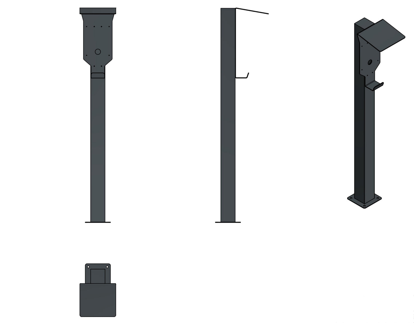 Charging station suitable for Easee Wallbox with roof and cable hook | Stand | Stand | Stele | base
