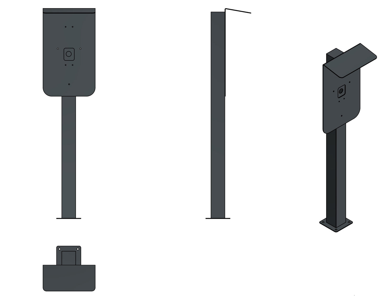 Charging station suitable for ELLI (VW) Audi, Skoda Wallbox with roof | Stand | Stand | stele