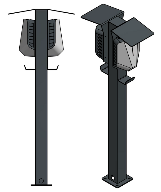 Dubbel laddningsstolpe "DUO" speciellt för Easee wallbox - stolpe - stativ - stativ