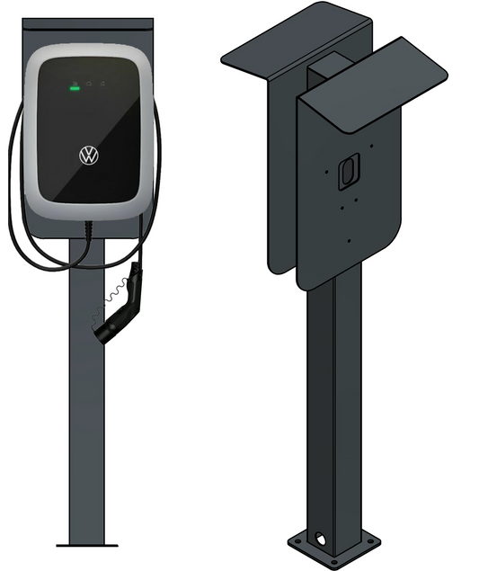 Double charging station DUO suitable for ELLI (VW) Audi, Skoda Wallbox with roof | Stand | Stand | stele