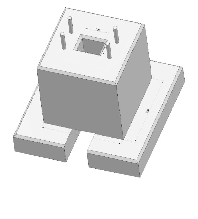 Prefabricerat betongfundament för laddningsstolpar "ePole" "ePole Duo" t.ex. från Innogy, Compleo, EON)