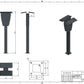 Dubbel laddningsstolpe lämplig för 2 Heidelberg wallboxar med tak | stativ | piedestal