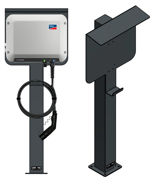 Charging column suitable for SMA EV Charger Wallbox with roof | Stand | Stand | Stele | base