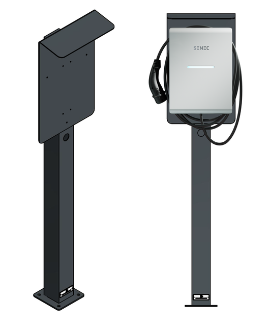 Laddningsstolpe lämplig för Senec Pro S Wallbox med tak | Stativ | Piedestal | Bas