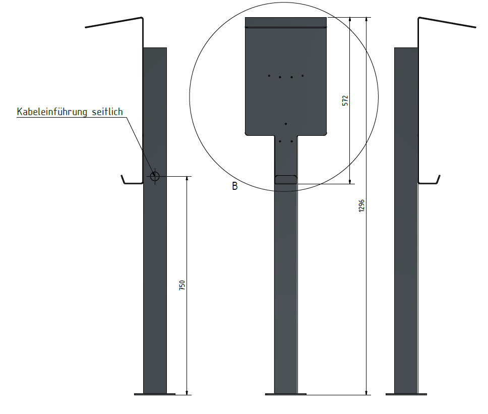 Laddstolpe lämplig för Mercedes Benz ECE Wallbox med tak | Stativ | Piedestal | Bas