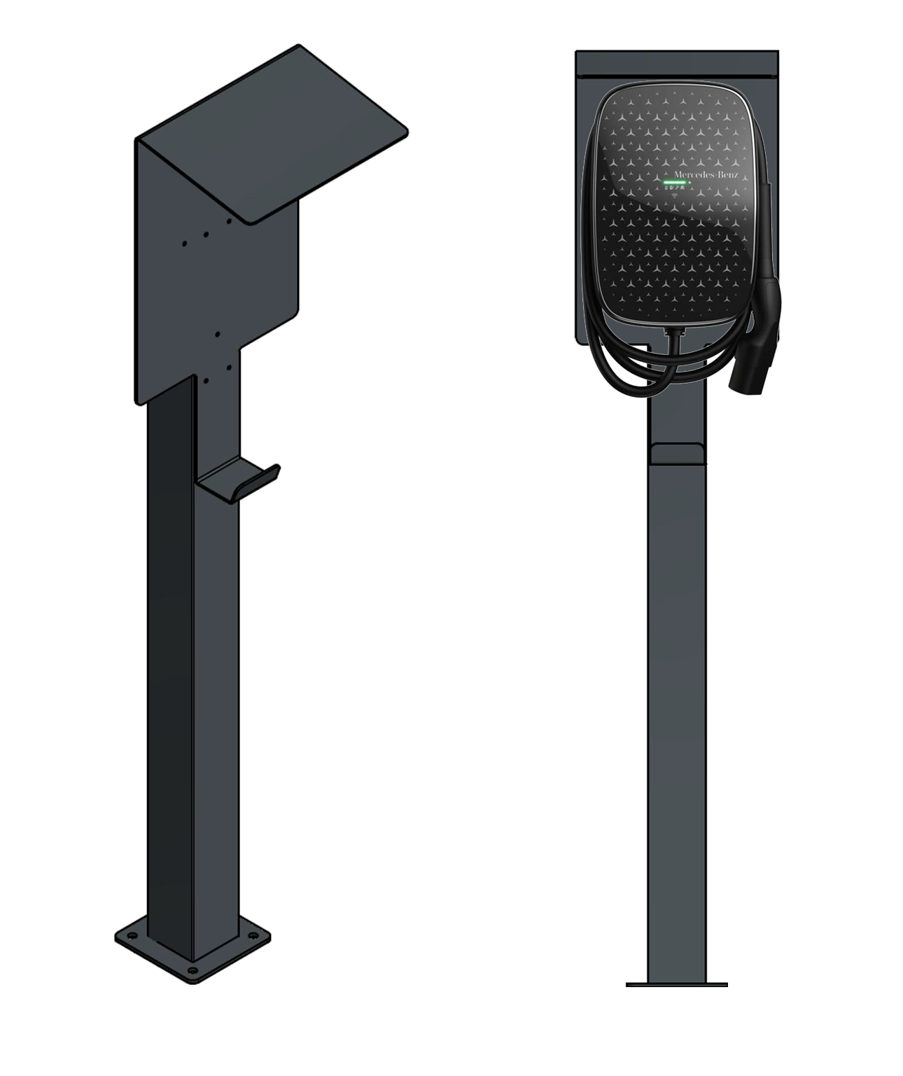 Charging station suitable for Mercedes Benz ECE Wallbox with roof | Stand | Stand | Stele | base